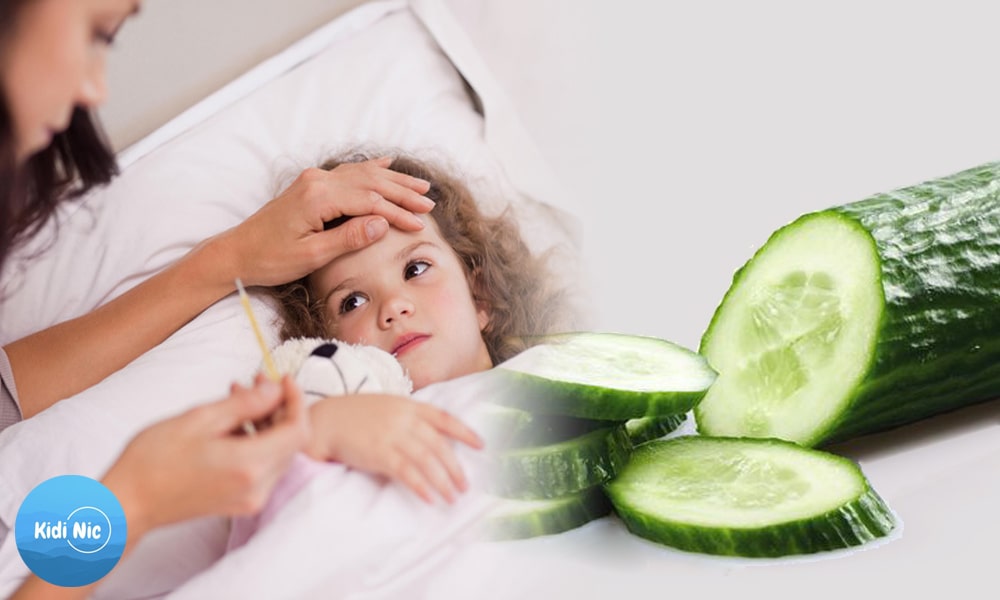 پایین آوردن تب کودک خیار